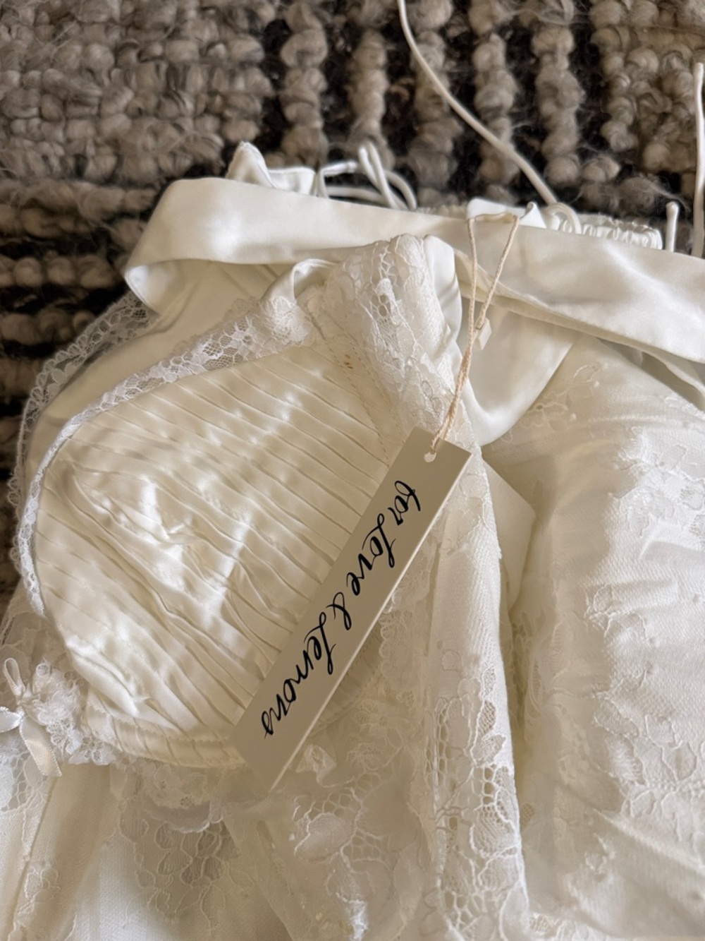 Women's Ivory Lace Slip Dress - Elegant Lace Chemise - Picture 3 of 4